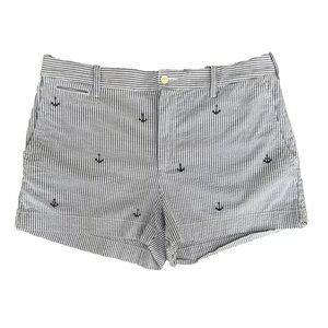 Polo Ralph Lauren Seersucker Blue Striped Shorts Anchors 14 Nautical Preppy XL